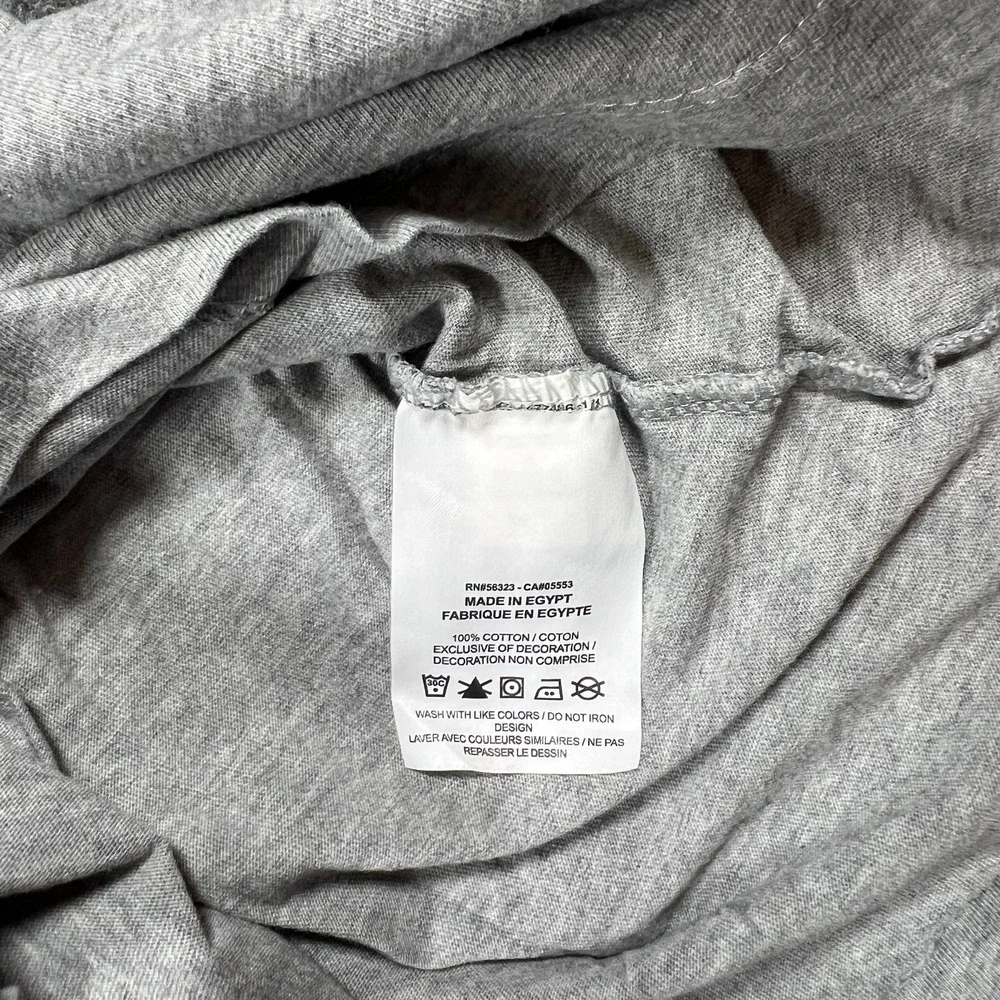 Nike‎ T-Shirt Boys L Heather Grey Cotton Sole Food Graphic Short Sleeve Pullover